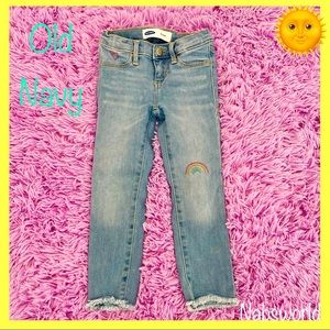 OLD NAVY RAINBOW & HEART EMBROIDERED BALLERINA JEANS/ JEGGINGS! 🌞